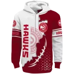 Atlanta Hawks Hoodie - Red White with Triangular Pattern
