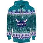Charlotte Hornets Hoodie - Teal – Christmas Tree Design Sweatshirt