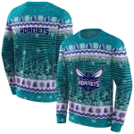 charlotte-hornets-christmas-trees-teal-hoodie-best-selling