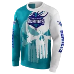 charlotte-hornets-graphic-punisher-teal-white-hoodie-best-selling