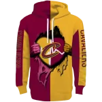 Cleveland Cavaliers Hoodie - Heartbeat Wine – NBA Fan Sweatshirt