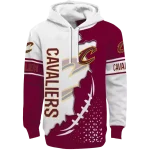 Cleveland Cavaliers Hoodie - White Triangular Pattern Wine
