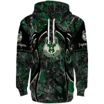 Milwaukee Bucks Hoodie - Hunting Green Black Custom Design