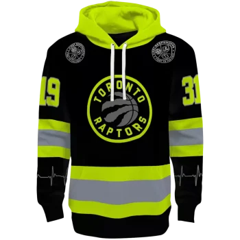 Toronto Raptors Hoodie - Black Neon Green Safety – Custom Design
