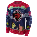 custom-toronto-raptors-spongebob-patrick-star-red-navy-hoodie-best-selling