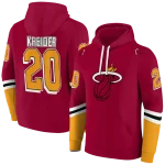customized-miami-heat-striped-sleeves-red-hoodie-best-selling