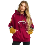 customized-miami-heat-striped-sleeves-red-hoodie-best-selling