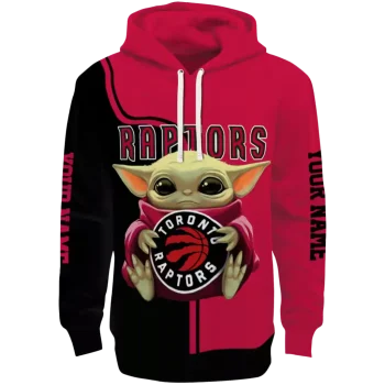 Toronto Raptors Hoodie - Baby Yoda - Custom Red & Black NBA Sweatshirt