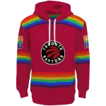 Toronto Raptors Hoodie - Red with Rainbow Stripes – Custom Design
