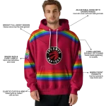 customized-toronto-raptors-rainbow-stripes-red-hoodie-best-selling