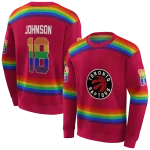 customized-toronto-raptors-rainbow-stripes-red-hoodie-best-selling