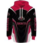 Houston Rockets Hoodie - Red Black with Futuristic Pattern