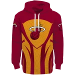 Miami Heat Hoodie - Red Black with Concentric Line Design
