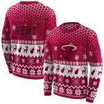 miami-heat-reindeer-motif-red-hoodie-best-selling
