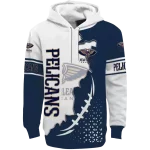 New Orleans Pelicans Hoodie - Navy White Triangular Pattern