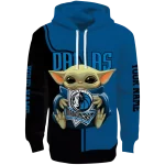 Dallas Mavericks Hoodie - Baby Yoda - Personalized Blue Black Sweatshirt