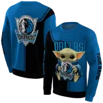 personalized-dallas-mavericks-baby-yoda-blue-black-hoodie-best-selling