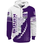 Sacramento Kings Hoodie - Purple White with Triangular Pattern