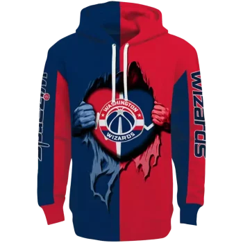 Washington Wizards Hoodie - Blue Heartbeat Graphic – Men's Sweatshirt