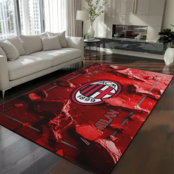 AC Milan Rug - Cracked Surface Design Red