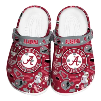Alabama Crimson Tide Clogs - Football Icons Crimson