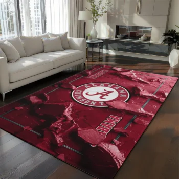 Alabama Crimson Tide Rug - Cracked Surface Design Crimson
