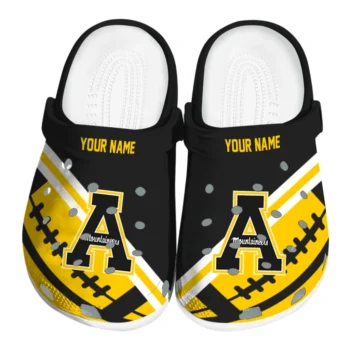 Appalachian State Mountaineers Clogs - Customized Football Motif Black