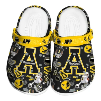 Appalachian State Mountaineers Clogs - Football Icons Black
