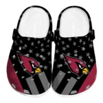Arizona Cardinals Clogs - Stellar Stripes Theme Red Black