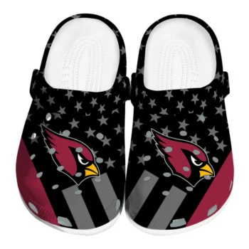 Arizona Cardinals Clogs - Stellar Stripes Theme Red Black