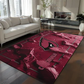 Arizona Cardinals Rug - Cracked Surface Design Red