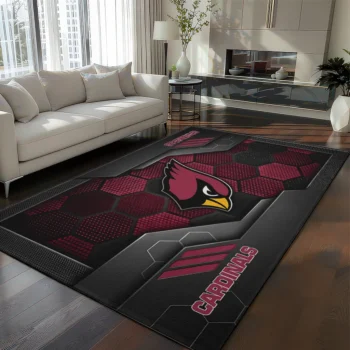 Arizona Cardinals Rug - Hexagonal Grid Pattern Red