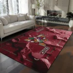 Arizona Coyotes Rug - Cracked Surface Design Red