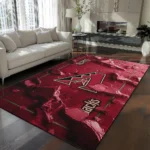 Arizona Diamondbacks Rug - Cracked Surface Design Red