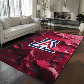 Arizona Wildcats Rug - Cracked Surface Design Red