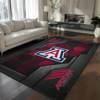 Arizona Wildcats Rug - Hexagonal Grid Pattern Red