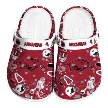 Arkansas Razorbacks Clogs - Football Icons Red