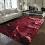 Arkansas Razorbacks Rug - Cracked Surface Design Red