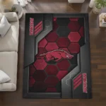 arkansas-razorbacks-rug-hexagonal-grid-pattern-red-best-selling.webp