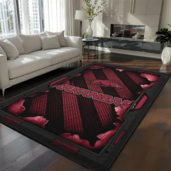 Arkansas Razorbacks Rug - Torn Mesh Red
