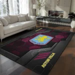 Aston Villa Rug - Hexagonal Grid Pattern Claret