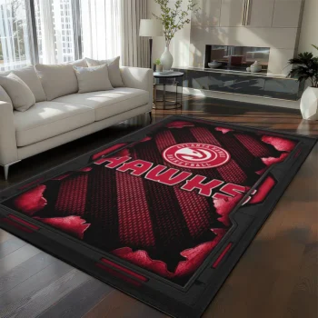 Atlanta Hawks Rug - Torn Mesh Red