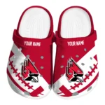 Ball State Cardinals Clogs - Custom Football Motif Red