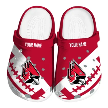 Ball State Cardinals Clogs - Custom Football Motif Red