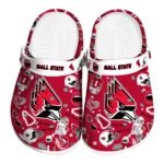 Ball State Cardinals Clogs - Football Icons Red