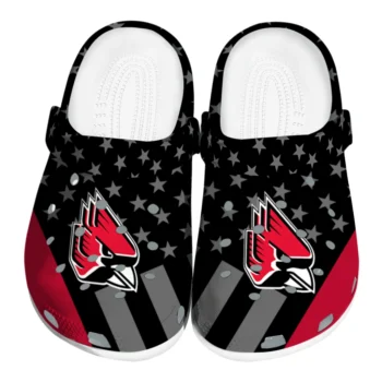Ball State Cardinals Clogs - Stellar Stripes Theme Red Black
