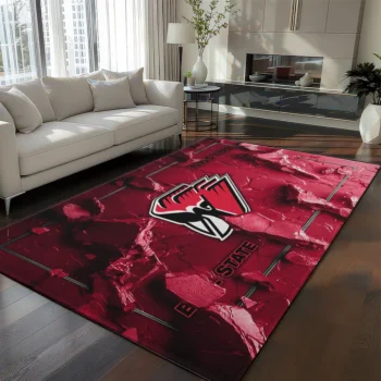 Ball State Cardinals Rug - Cracked Surface Design Red
