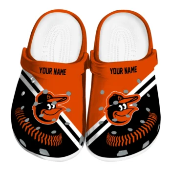 Baltimore Orioles Clogs - Custom Baseball Motif Orange