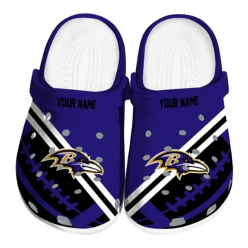 Baltimore Ravens Clogs - Customized Football Motif Purple