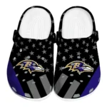 Baltimore Ravens Clogs - Stellar Stripes Theme Purple Black